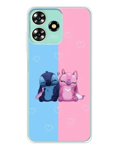 Чехол для ZTE Blade A73 с картинкой «Stitch и Angel Love»