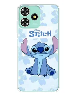 Чехол для ZTE Blade A73 с картинкой «Stitch среди цветов»