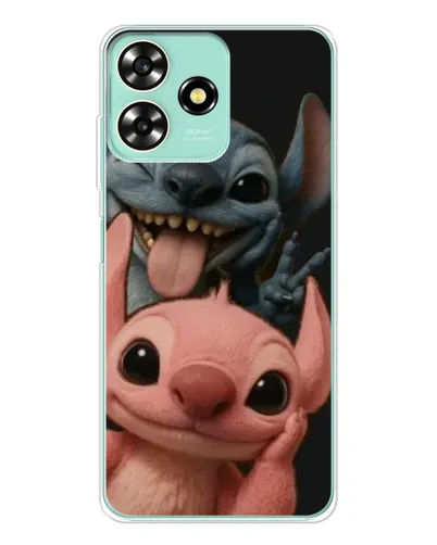 Чехол для ZTE Blade A73 с картинкой «Стич и Ангел»