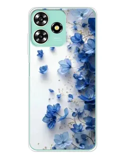 Чохол для ZTE Blade A73 з картинкою «Блакитний квітковий каскад»