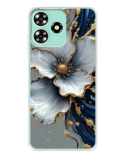 Чохол для ZTE Blade A73 з картинкою «Біла квітка та золотий флюїд»