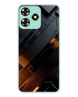 Чохол для ZTE Blade A73 з картинкою «Чорні геометричні блоки»