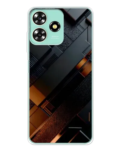 Чохол для ZTE Blade A73 з картинкою «Чорні геометричні блоки» Чохол для ZTE Blade A73 з картинкою «Чорні геометричні блоки»