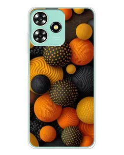 Чохол для ZTE Blade A73 з картинкою «Об'ємні помаранчеві сфери»