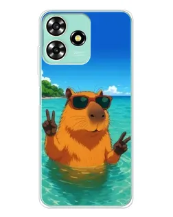 Чохол для ZTE Blade A73 з картинкою «Морська капібара»
