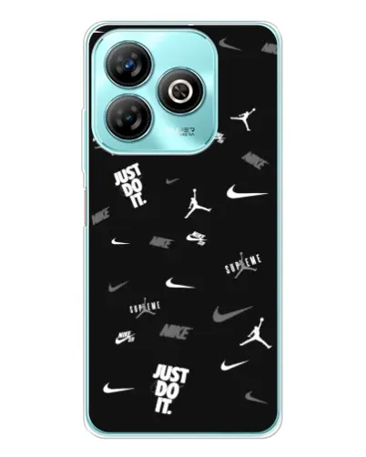 Чехол для ZTE Blade A75 с картинкой «Nike Black Pattern»