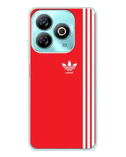 Чехол для ZTE Blade A75 с картинкой «Красный минимализм Adidas»