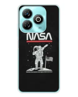 Чохол для ZTE Blade A75 з картинкою «NASA — крокуємо по Місяцю»