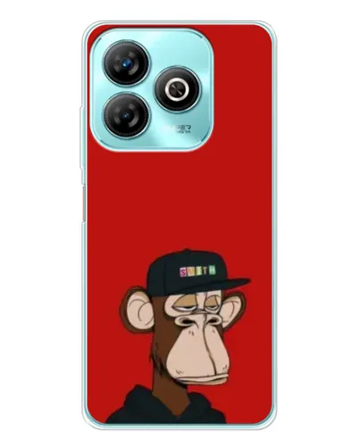 Чохол для ZTE Blade A75 з картинкою «Bored Ape — червоний фон»