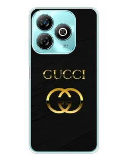 Чехол для ZTE Blade A75 с картинкой «Золотой логотип Gucci»
