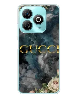 Чехол для ZTE Blade A75 с картинкой «Абстрактные цветы Gucci»