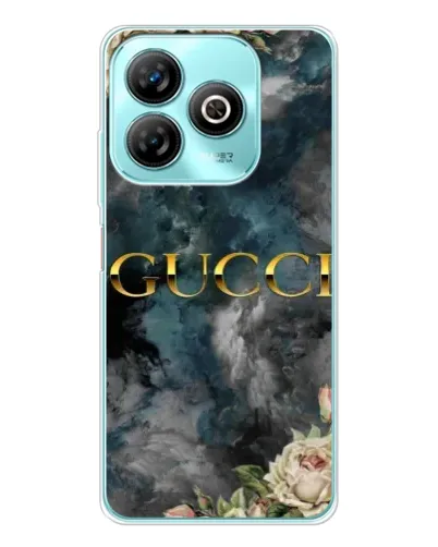 Чехол для ZTE Blade A75 с картинкой «Абстрактные цветы Gucci»