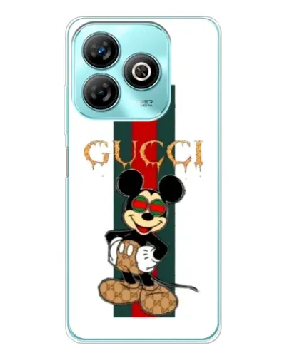 Чехол для ZTE Blade A75 с картинкой «Микки Маус Gucci — полосы»
