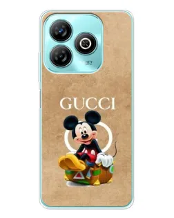 Чехол для ZTE Blade A75 с картинкой «Микки Маус Gucci — крафт»