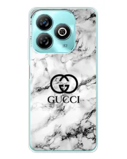 Чехол для ZTE Blade A75 с картинкой «Gucci — мраморный шик»