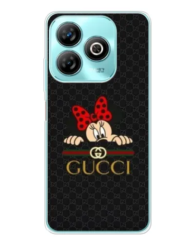 Чехол для ZTE Blade A75 с картинкой «Минни Маус Gucci — черный»