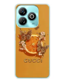 Чохол для ZTE Blade A75 з картинкою «Gucci — золоті метелики»