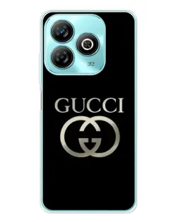 Чохол для ZTE Blade A75 з картинкою «Gucci — золото на чорному»