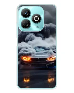 Чохол для ZTE Blade A75 з картинкою «BMW у диму»