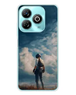 Чохол для ZTE Blade A75 з картинкою «Герой PUBG на скелі»