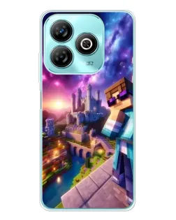 Чехол для ZTE Blade A75 с картинкой «Стив и космос» Чехол для ZTE Blade A75 с картинкой «Стив и космос»