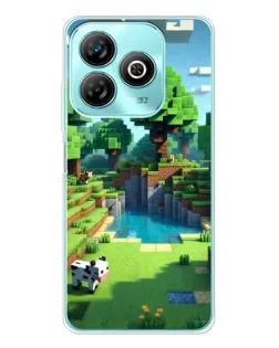 Чехол для ZTE Blade A75 с картинкой «Minecraft летний день»