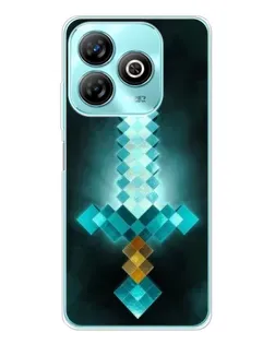 Чехол для ZTE Blade A75 с картинкой «Алмазный меч неон»
