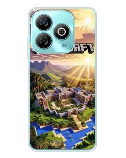 Чехол для ZTE Blade A75 с картинкой «Minecraft панорама»