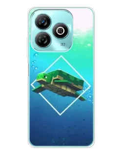 Чехол для ZTE Blade A75 с картинкой «Черепаха Minecraft»