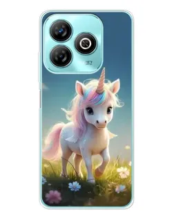 Чохол для ZTE Blade A75 з картинкою «Єдиноріг на галявині»