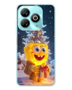 Чохол для ZTE Blade A75 з картинкою «Різдвяний Спанч Боб»