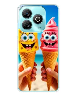 Чохол для ZTE Blade A75 з картинкою «Спанч Боб морозиво»