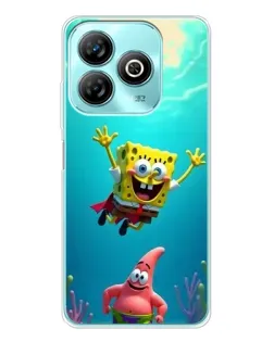 Чохол для ZTE Blade A75 з картинкою «Спанч Боб під водою»