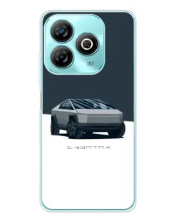 Чохол для ZTE Blade A75 з картинкою «Сріблястий Cybertruck Tesla»