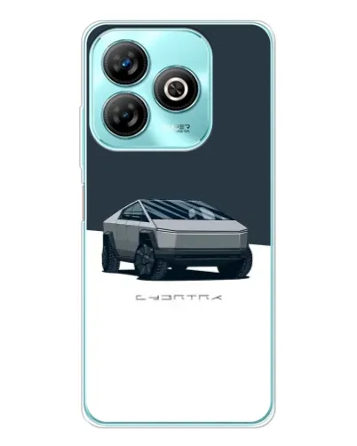 Чохол для ZTE Blade A75 з картинкою «Сріблястий Cybertruck Tesla»