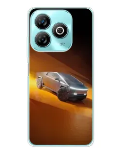 Чохол для ZTE Blade A75 з картинкою «Cybertruck у пустелі»