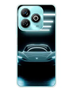 Чохол для ZTE Blade A75 з картинкою «Tesla в неоні»