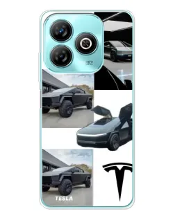 Чохол для ZTE Blade A75 з картинкою «Колаж Cybertruck Tesla»