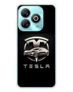 Чохол для ZTE Blade A75 з картинкою «Tesla — срібне авто»