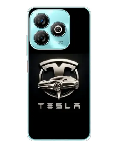 Чохол для ZTE Blade A75 з картинкою «Tesla — срібне авто»