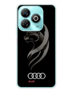 Чохол для ZTE Blade A75 з картинкою «Графіка — пантера та Audi»