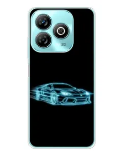 Чохол для ZTE Blade A75 з картинкою «Неоновий контур Lamborghini»