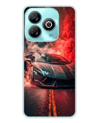 Чохол для ZTE Blade A75 з картинкою «Lamborghini червоний дим»