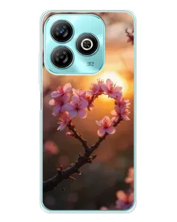 Чохол для ZTE Blade A75 з картинкою «Рожевий цвіт сердечко на тлі заходу» Чохол для ZTE Blade A75 з картинкою «Рожевий цвіт сердечко на тлі заходу»