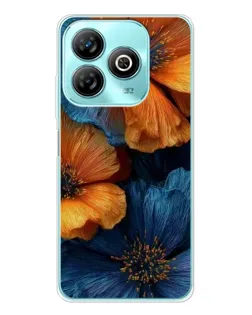 Чохол для ZTE Blade A75 з картинкою «Яскрава синьо-помаранчева флора» Чохол для ZTE Blade A75 з картинкою «Яскрава синьо-помаранчева флора»