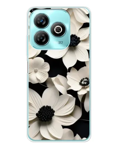 Чохол для ZTE Blade A75 з картинкою «Об'ємні білі квіти»
