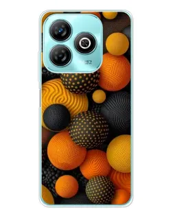 Чохол для ZTE Blade A75 з картинкою «Об'ємні помаранчеві сфери»
