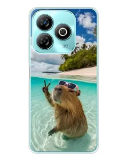 Чохол для ZTE Blade A75 з картинкою «Капібара на морі»