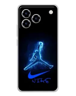 Чехол для ZTE Blade A76 с картинкой «Jordan Neon Blue»