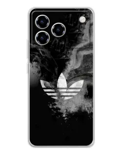 Чехол для ZTE Blade A76 с картинкой «Абстрактный дым Adidas»